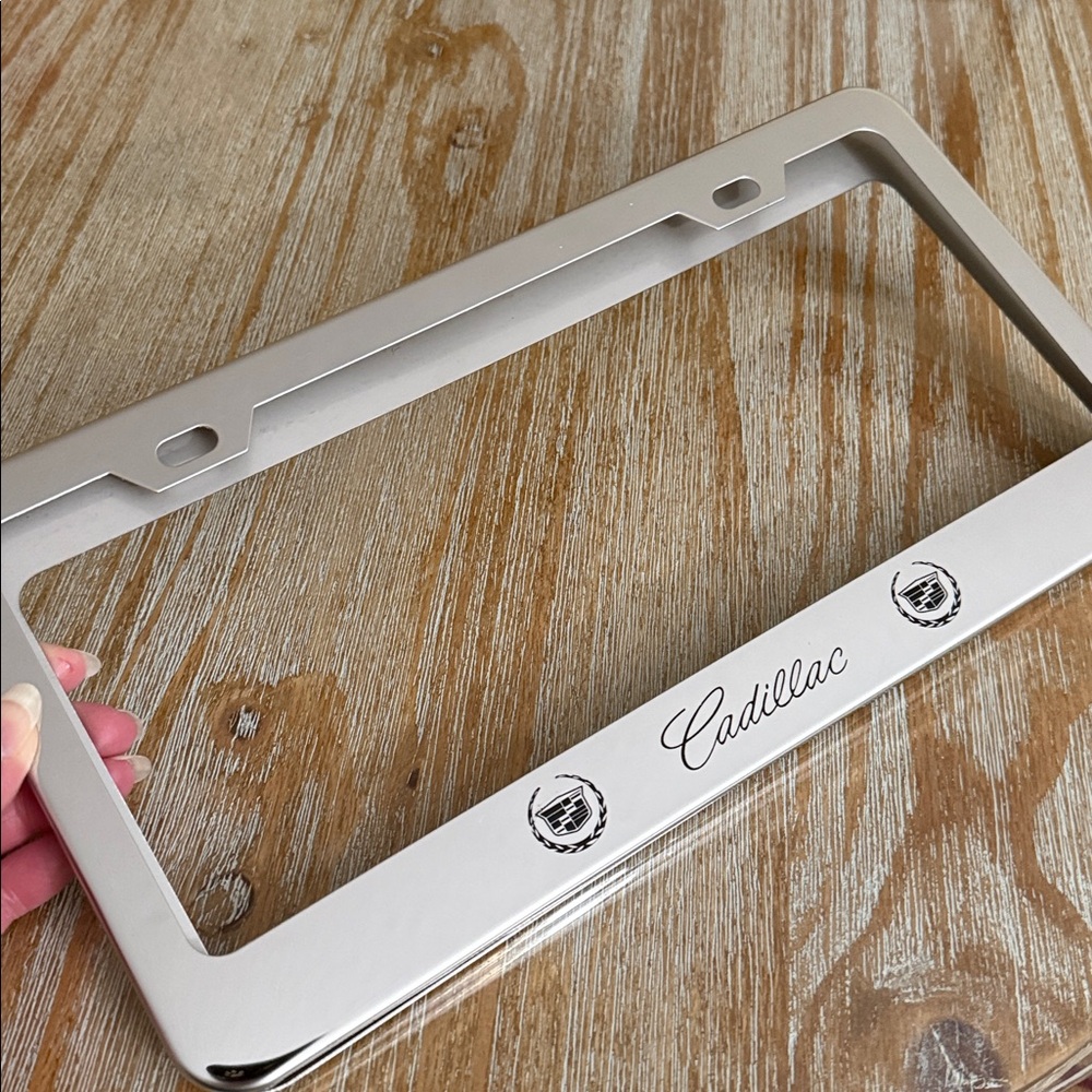 Cadillac License Plate Covers. Chrome plated. Front and Rear Frames. - Picture 10 of 14